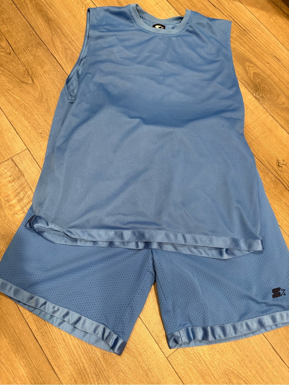 Men's Light Blue Mesh/Reversible STARTER BRAND SHORTS SET XL